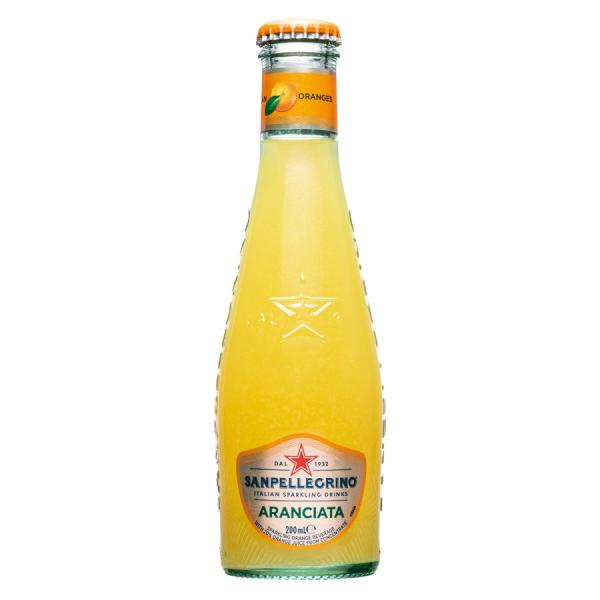 サンペレグリノ フルーツベバレッジ  アランチャータ200ml ■■■4本■■■ 【賞味期限3ヶ月以上】※栓抜きが必要です
