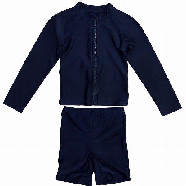 長袖スクール水着 ラッシュガード 前ファスナー セパレート スパッツ キッズ 女児 小学生 中学生 高校生 プール ネイビー 1 130 送料無料 S 0 Mst 馬一商店 通販 Yahoo ショッピング