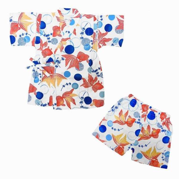 甚平 キッズ 女の子 金魚柄 上下セット 綿100 日本製生地 じんべい じんべえ ホワイト ブルー 100 110 1 130 送料無料 Buyee Buyee Japanese Proxy Service Buy From Japan Bot Online