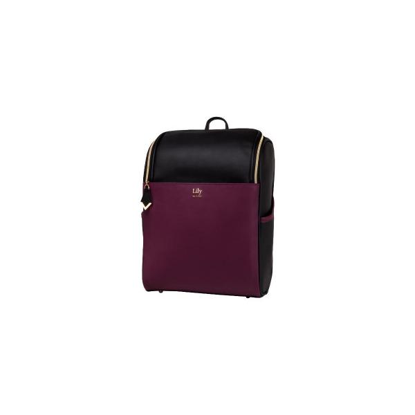 Lily リュックサック Bag-Lily02 ブラック×ワインレッド