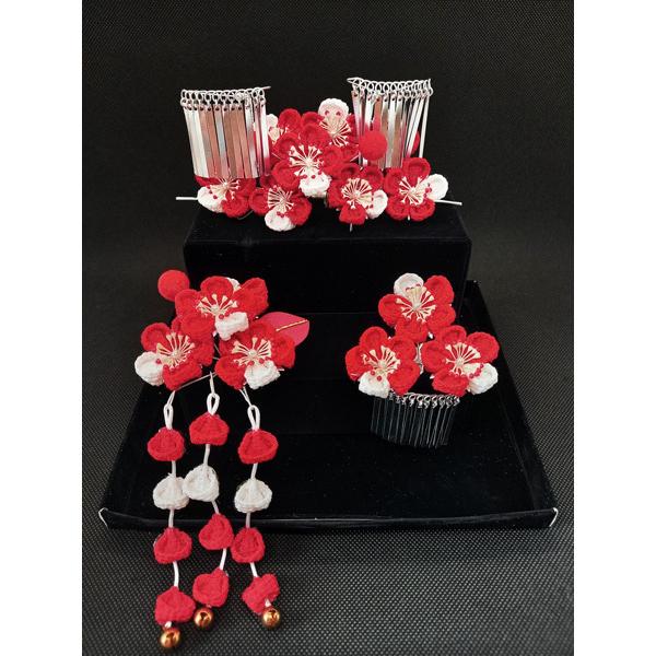 子供用つまみ簪セット紅白梅 花しおり 七五三 かんざし 和装 着物 髪飾り 勝山 日本髪 桃割れ 163 梅がさね 通販 Yahoo ショッピング