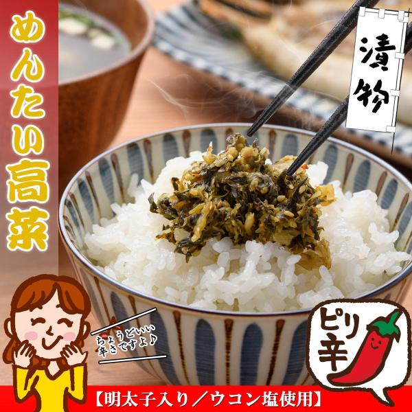 辛子高菜 漬物 長崎県産 めんたい高菜 180g×2個（明太子入り／ウコン塩