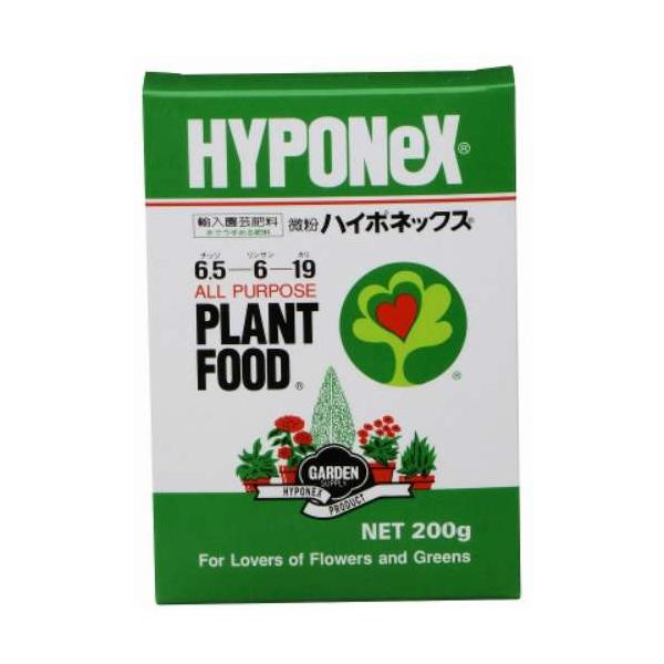 微粉ハイポネックス 200g 肥料 チッソ-リンサン-カリ 6.5-6-19 微量要素 マグネシウム マンガン ホウ素 カルシウム hyponex 園芸 観葉植物 水耕