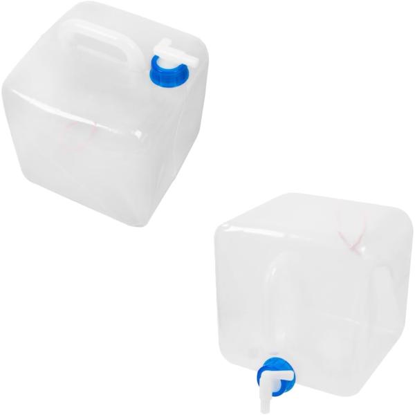 折りたたみウォータータンク 10L 2個セット 給水タンク ポリタンク コック付き 蛇口付き 取っ手付き コンパクト収納 防災 災害用 断水対策 アウトドア