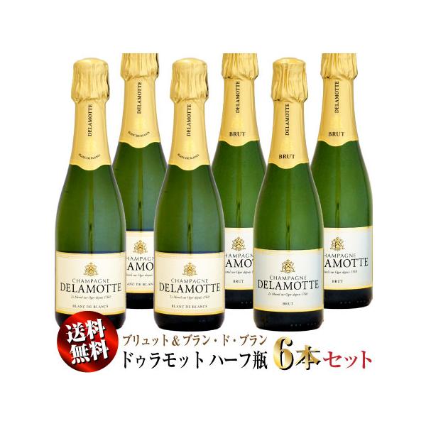 DELAMOTTE シャンパン ブリュット フルとハーフの 超お得な4本セット シャンパーニュ ドゥラモット ブリュットの通信販売 シャンパン