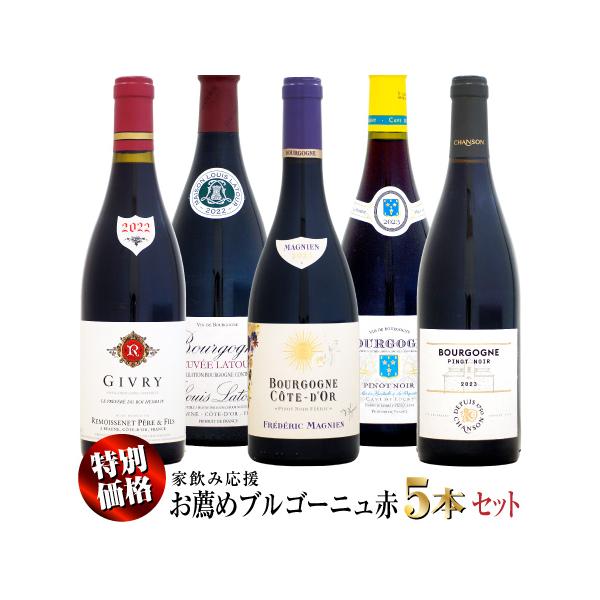 家飲み応援・特別価格】お薦めブルゴーニュ 赤ワイン 5本セット