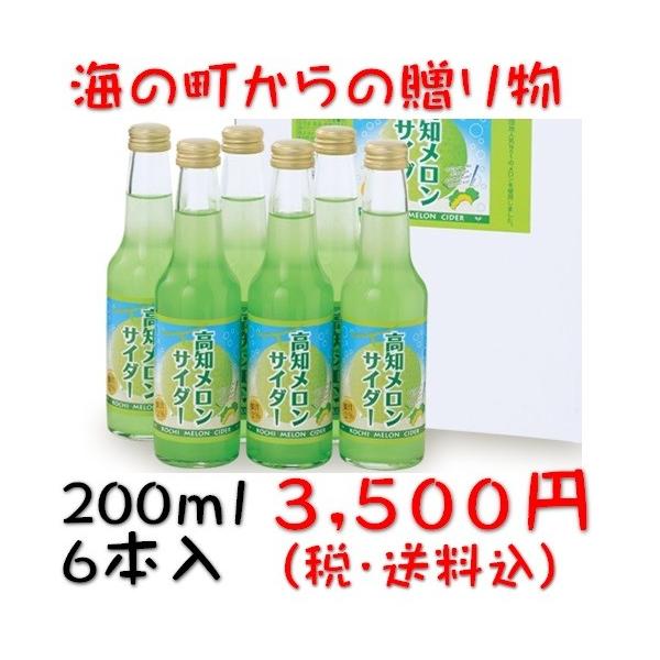 お取り寄せ ご贈答 プレゼント ジュース サイダー ソーダー メロン 高知県南国市 西島園芸団地　メロンサイダー6本入り（送料込）