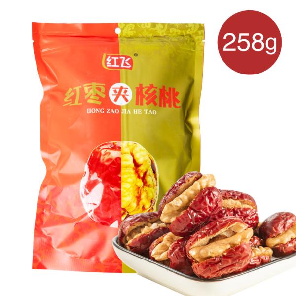 紅棗夾胡桃 258g 胡桃入りナツメ 夏目 健康食 超大粒棗 ナツメ 超大粒 無添加 なつめのくるみはさみ 個包装 干しなつめ 大棗 大紅棗 ドライ 赤棗 備蓄食