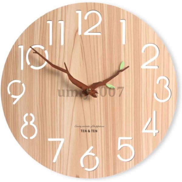 サイズ：約30CM　重さ：約500グラム素材：木製電源：単三マンガン電池1本【おしゃれなデザイン】派手過ぎず部屋になじむ色合いで、どんなお部屋にも合わせやすいデザインです。 インテリアとして飾れるような、おしゃれな掛け時計です。【静音設計】...