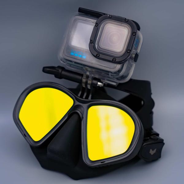 ダイビングカメラマスク UMMY ダイビングマスク Shot 全3色 GoProマウント付き フリー