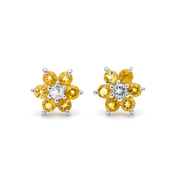 シトリン トパーズ ピアス 天然石ピアス 12pcs シトリン トパーズ