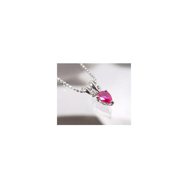 K18WG ルビー ダイヤモンド ペンダントトップ 7月誕生石 アクセサリー