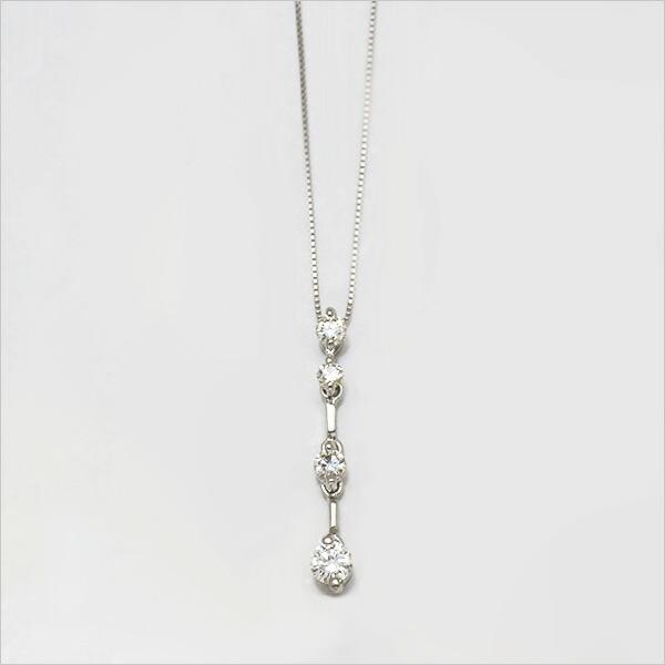 ペンダントトップ ダイヤモンド Iライン ネックレス PT900・K18・K10 