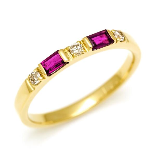 k18 pt900 ゴールド　プラチナ　ルビーリング ルビー リング 一粒 Pt900 プラチナ K18 18金 ゴールド