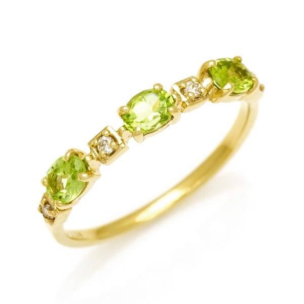 K10 ペリドット ダイヤモンド リング#12 ペリドット×ダイヤモンド K10リング・オルシェ