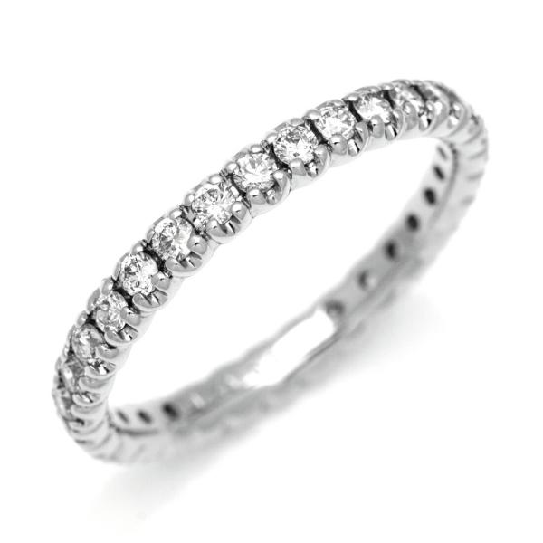 0.50ct フルエタニティ ダイヤモンドリング K18 ダイヤ ミルグレイン