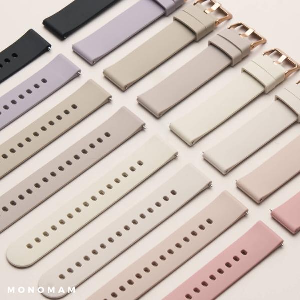【ベルト幅 18mm/20mm】 スマートウォッチ ベルト 腕時計 ベルト シリコン ラバー くすみカラー 交換バンド スマートウォッチ交換用バンド