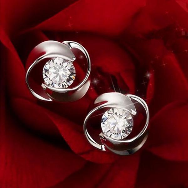 ピアス レディース ローテーションの愛 薔薇 クリスタル キュービックジルコニア 爆買