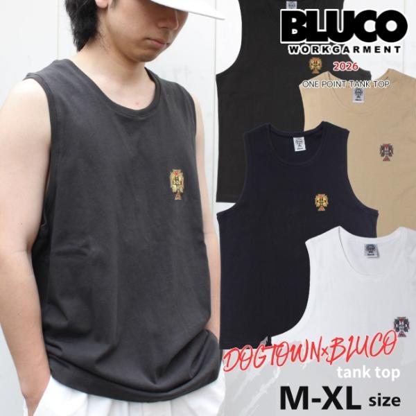DOGTOWN×BLUCO ワンポイントタンクトップ メンズ 163-24-002 ドッグタウン×ブルコ コラボ  刺繍 送料無料