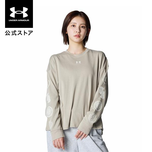 公式 アンダーアーマー UNDER ARMOUR ウィメンズ UAヘビーウエイト カレッジ ロングスリーブ Tシャツ Sportstyle Tシャツ 長袖 ロンT  6007462