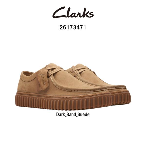 CLARKS(クラークス)メンズ トーヒル ロー シューズ レースアップ モカシン 厚底 ブラウン スエード 軽量 TPR カジュアル TORHILL LO 26173471