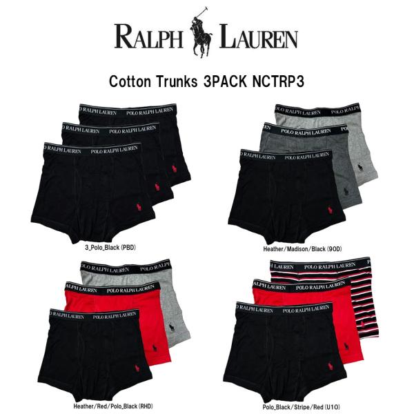 ポロ ラルフローレン POLO Ralph Lauren ボクサーパンツ ショート 3枚組 アソート セット クラシックフィット 前開き 下着 NCTRP3 RHD ボ POLO RALPH LAUREN（ポロ・ラルフローレン） POLO RALPH LAUREN(ポロ