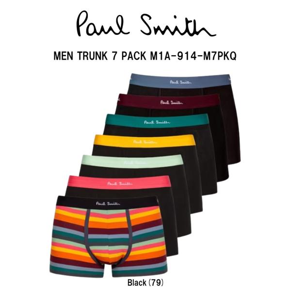 Paul Smith(ポールスミス)メンズ ボクサーパンツ トランク 7枚組 前閉じ ストレッチ コットン アソート セット 男性用 下着 アンダーウェア M1A-914-M7PKQ
