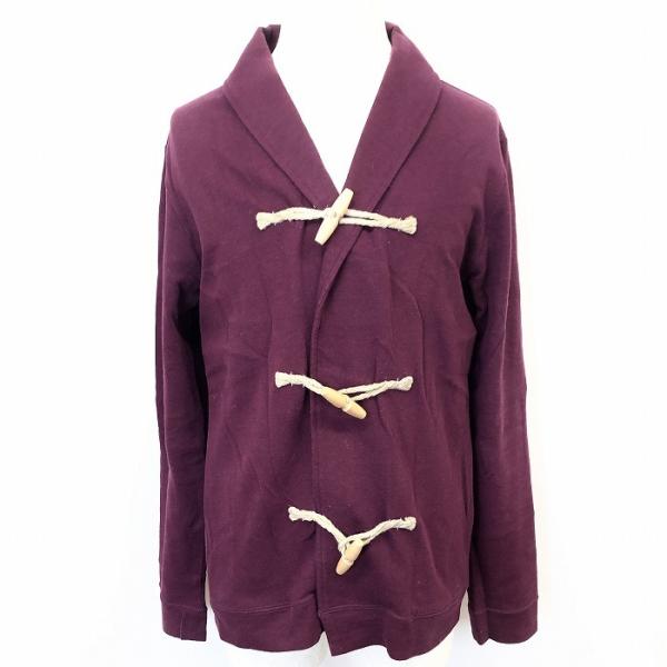 Rageblue レイジブルー L メンズ カットソーダッフルジャケット 長袖 内側にボーダー柄 ショールカラー 服 綿100 ダークパープル系 赤紫系 Bl Undo Rowa ヤフー店 通販 Yahoo ショッピング