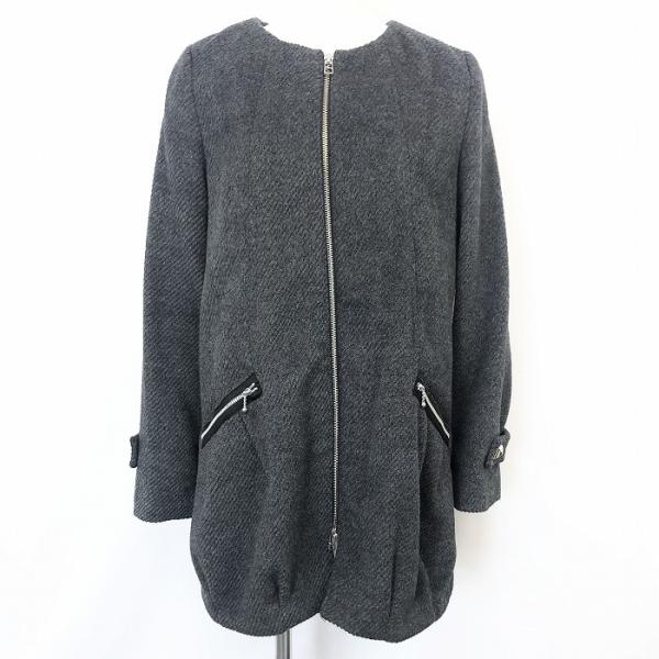 JEANASIS（ジーナシス） ノーカラーコート アウター 裏地付き ダブル