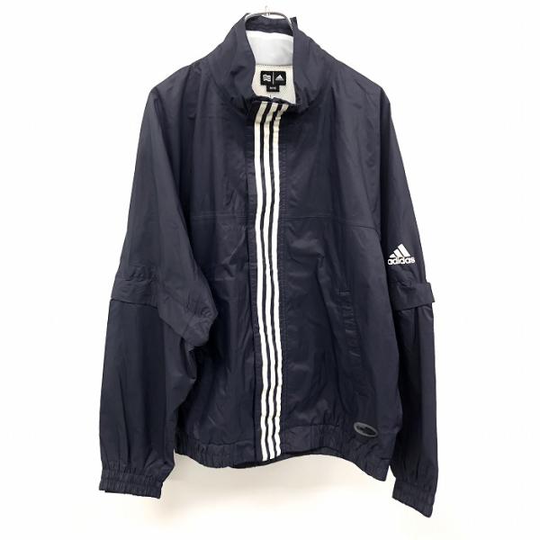 adidas デカロゴ 袖丈 スタジャン ブルゾン ブラック M undo-rowa_bl04085