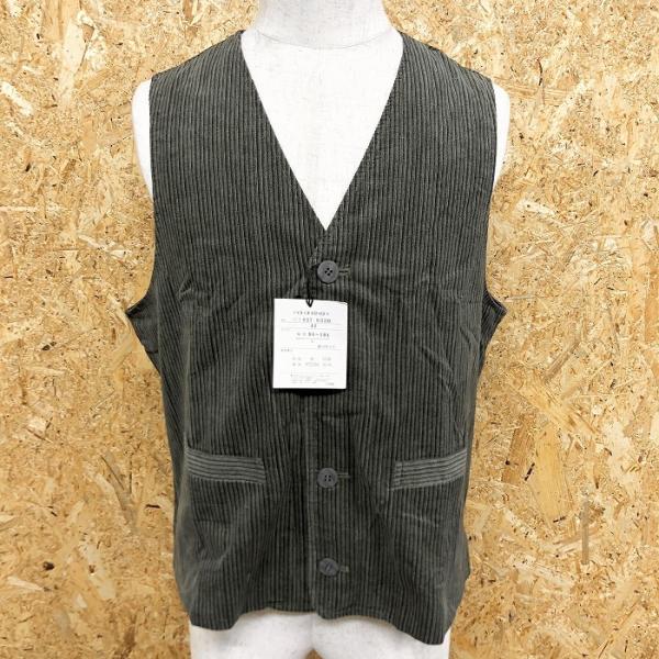 GRIBER - L メンズ ベスト ジレ 裏地付き ボタン留め マルチストライプ