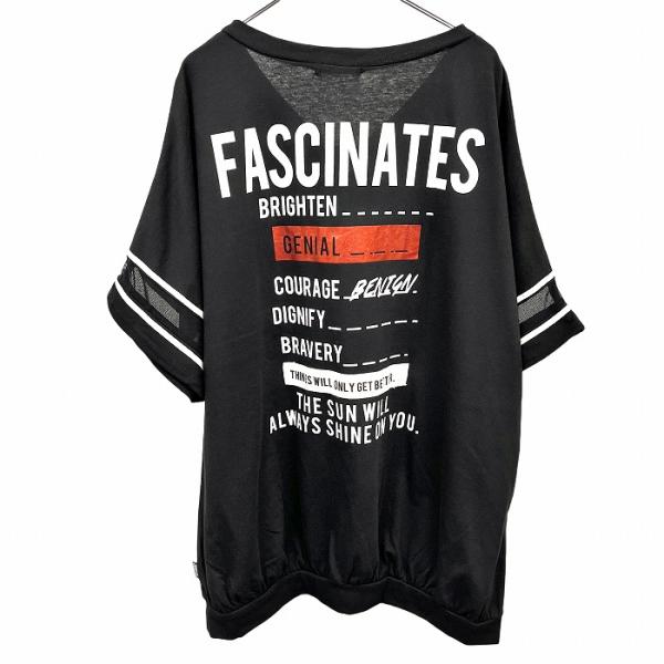 AVAIL MODE Tシャツ ビッグシルエット 袖にメッシュ 5分袖