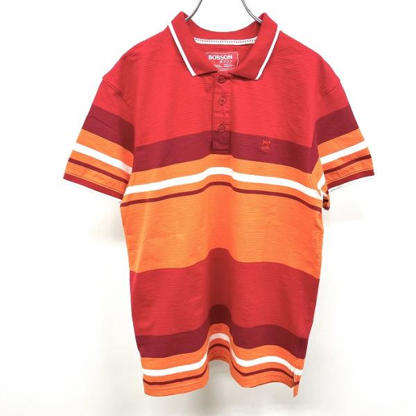 BELLMORE ベルモア　ポロシャツ　半袖　ロゴ　刺繍　オレンジ　M BELLMORE ベルモア ポロシャツ 半袖 ロゴ 刺繍 オレンジ M