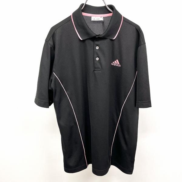 adidas（アディダス） ポロシャツ カットソー ロゴ刺繍 英字 文字 3つ
