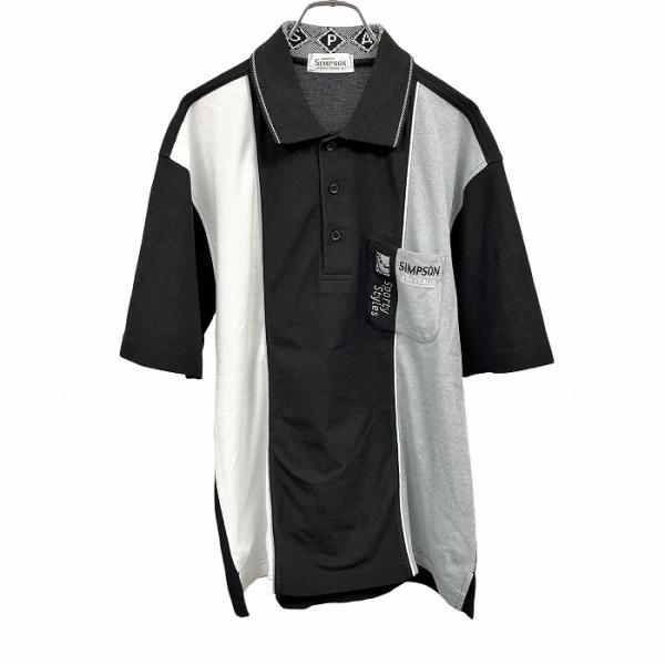 シンプソン SIMPSON ポロシャツ 犬のキャラクター刺繍 英字 文字