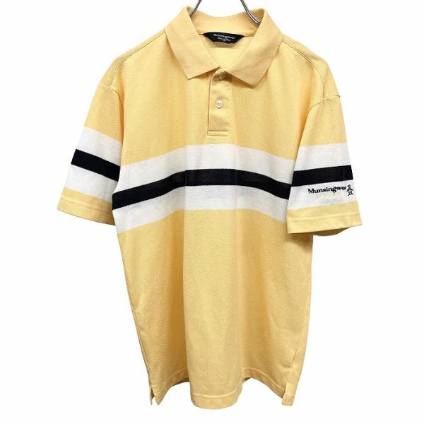 マンシングウェア ポロシャツ ゴルフウエア ボーダー ロゴ 刺繍 紺 Munsingwear セール 公式 マンシングウェア ボーダー 半袖