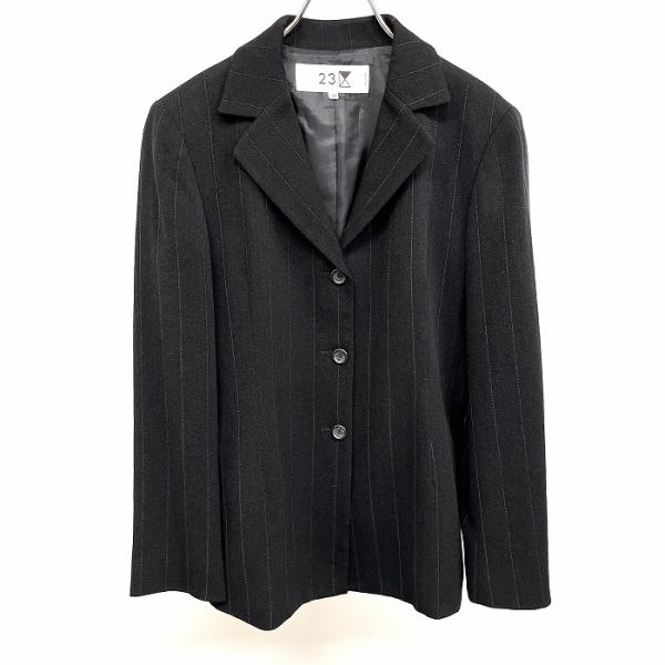 THE ROW ザロウ　therow ウール　ピンストライプ　ジャケット　美品 THE ROW ザ ロウ シングルジャケット OBINE JACKET ブラック