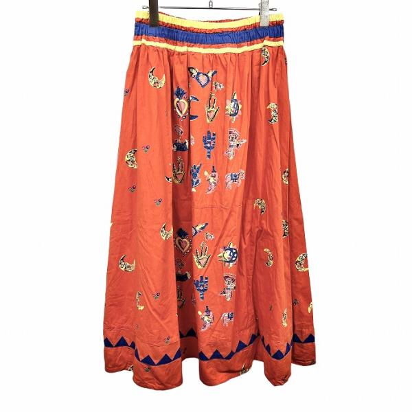 Amina アミナ AMINA ロング フレアスカート メキシカン柄 綿100