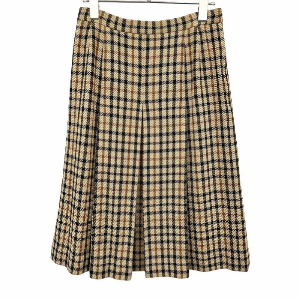 ダックス スカートスーツ 9 W64 ブラウン系 ウール 秋冬 チェック DMW ダックス スカートスーツ 9 W64 ブラウン系 ウール 秋冬
