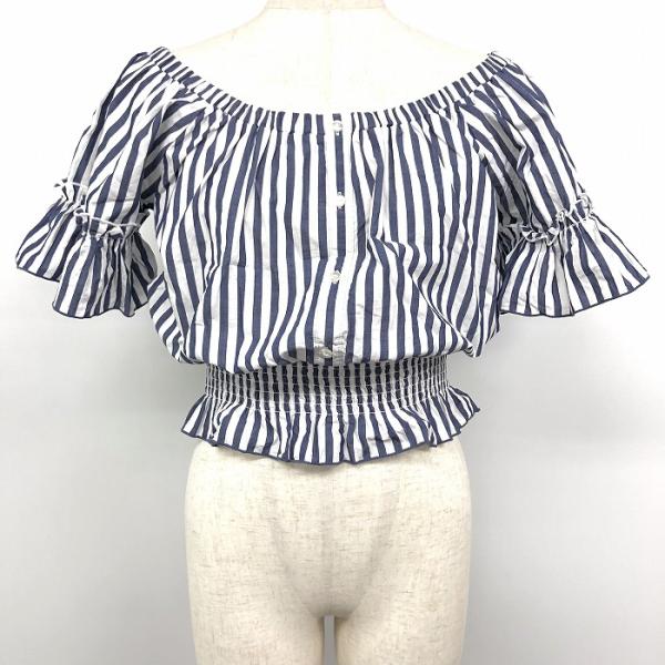 ちょHeve オフショルダーブラウス シャツ 長袖 F 紺 ネイビー Ruched off-shoulder blouse – HANNE ONLINE SHOP