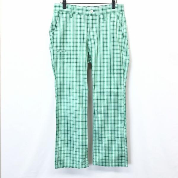 adidas アディダス ゴルフ ナイロン パンツ 中綿 チェック M 灰 adidas（アディダス） 76 メンズ ゴルフ パンツ 若干フレア チェック