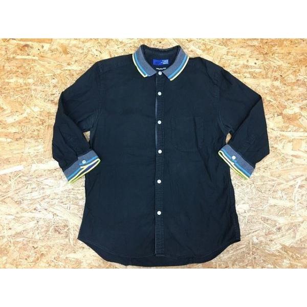 Beams ビームス Mサイズ メンズ シャツ 襟とカフスがリブ 長袖 綿100 ブラック ブルー系 グリーン系 黒 水青 薄緑 Sl078 Undo Rowa ヤフー店 通販 Yahoo ショッピング