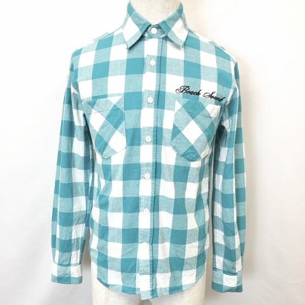 ビーチサウンド Beach Sound シャツ チェック バックプリント ロゴ刺繍  