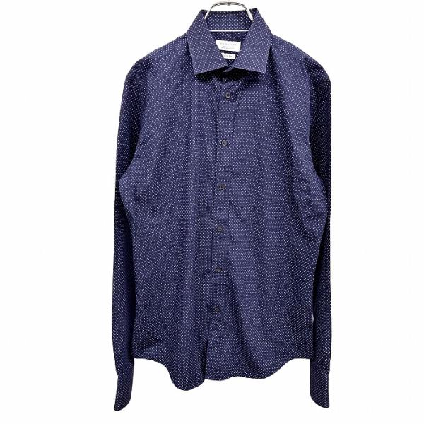 ZARA ザラマン MAN シャツ ドット柄 ワイドカラー スリム