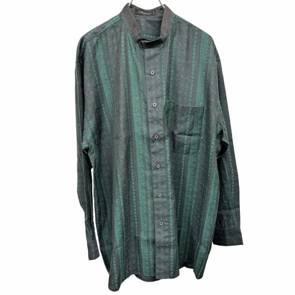 45R スタンドカラー花柄シャツ greenup_aub-56-6075