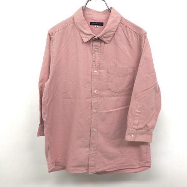 ROKU ビューティー&ユース バンドカラー シャツ ピンク 36 日本製 新品 undo-rowa_ss00621