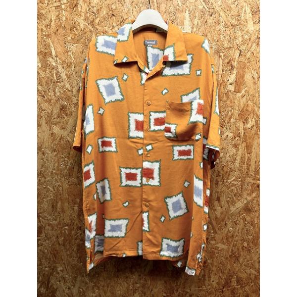 フレンチvintage シャークカラー半袖シャツ 0442. 1970's shark collar shirt ブルー シャークカラー 半袖