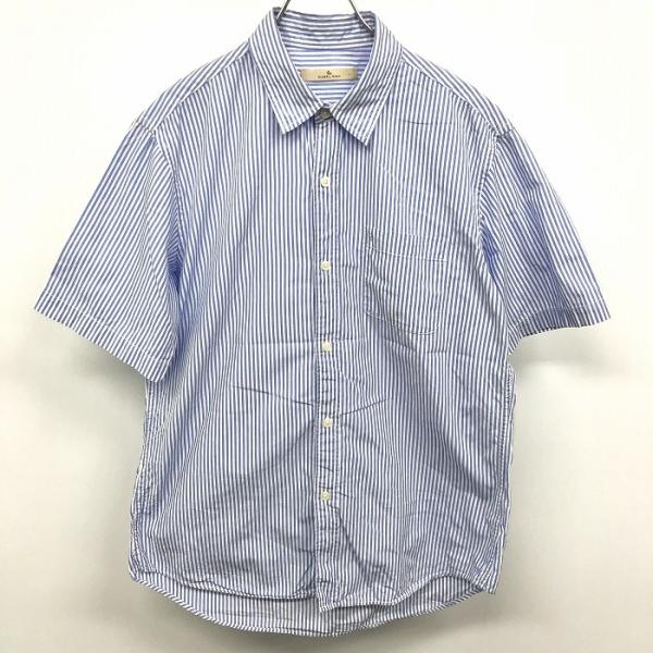GLOBAL WORK グローバルワーク L メンズ シャツ ストライプ 半袖