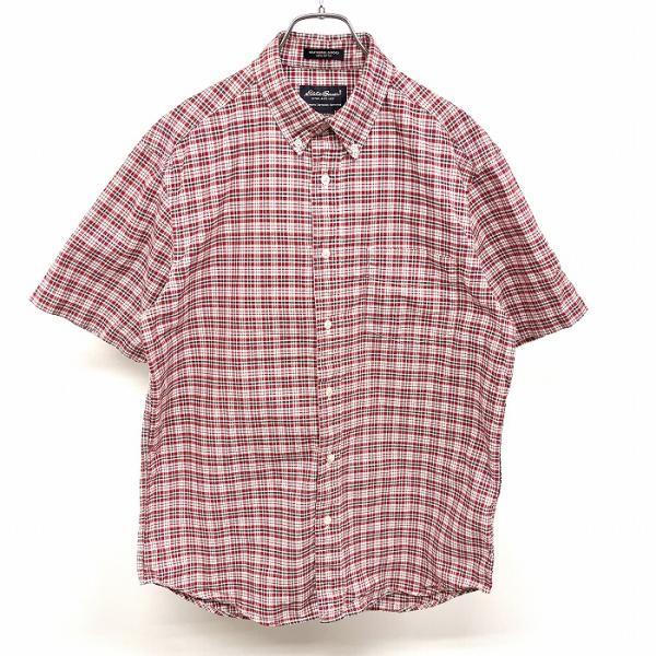 Eddie Bauer エディーバウアー シャツ チェック ボタンダウン 半袖 胸