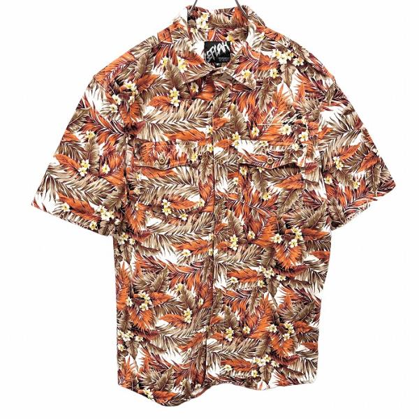 LEFLAH レフラー 花柄 半袖シャツ レフラー LEFLAH ROUNDABOUT NO REGRET 少し厚手 シャツ アロハ柄